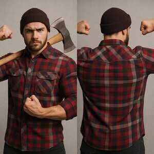 Venzulia Pearl Snap Shirt Men's 3XL Red Black Plaid Western Long Sleeve